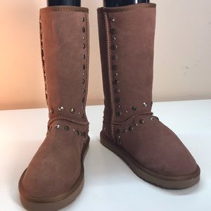 NWOT Style & Co Studded Tan Boots; FurLined Size 8